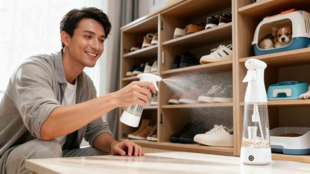 Spray shoe cabinet, pet supplies disinfection
