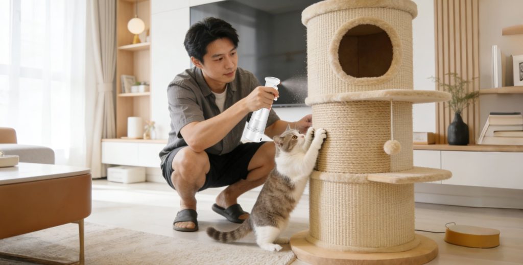 A light spray on pet beds keeps odors in check between full washes