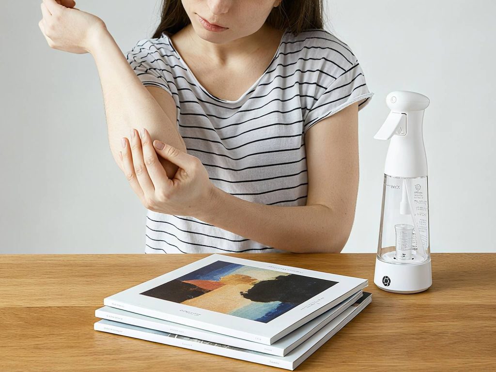 The solution it generates proves practically non-toxic for ordinary surface freshening